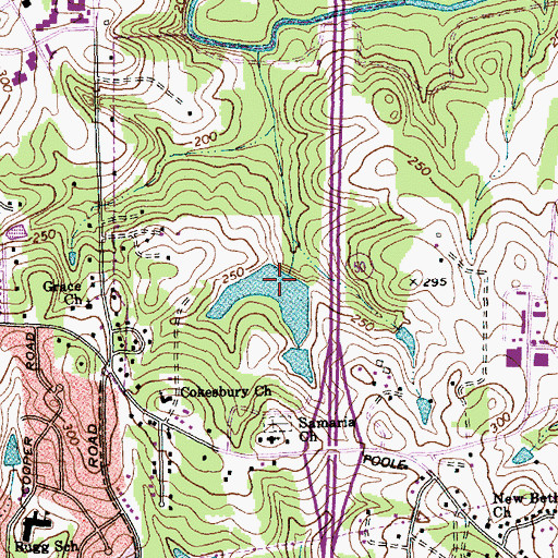 Topographic Map of Jones Lake Dam, NC
