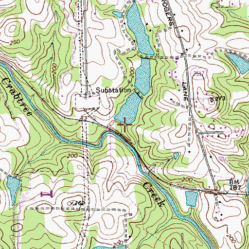 Topographic Map of Turfgrass Lake Number One, NC