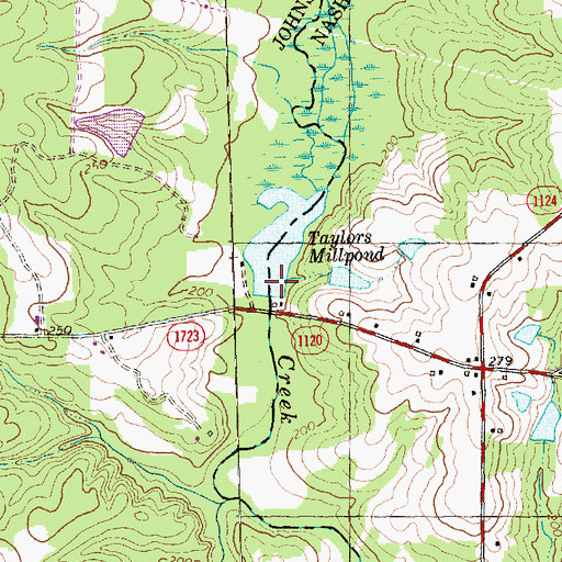Topographic Map of Taylors Millpond Dam, NC