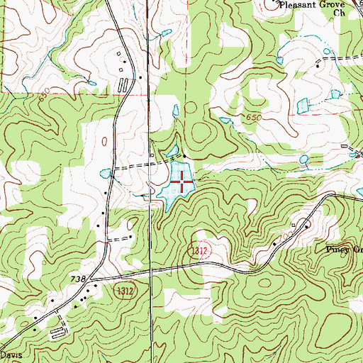 Topographic Map of Wood Pond, NC