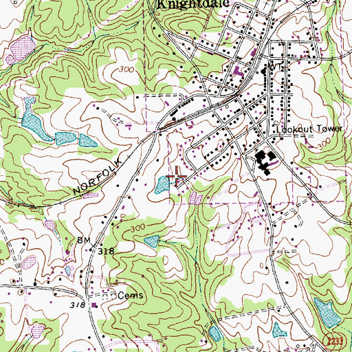 Topographic Map of Myrick Pond Dam, NC
