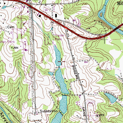 Topographic Map of Emily Babcock Dam, NC