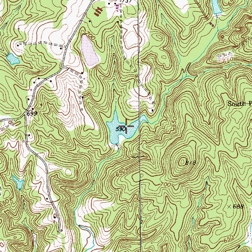 Topographic Map of Thompson-Arthur Lake, NC