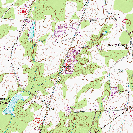 Topographic Map of Moss Pond Dam, NC