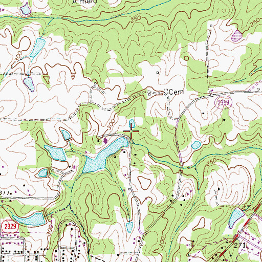 Topographic Map of Lu-Tom Acres Lake, NC