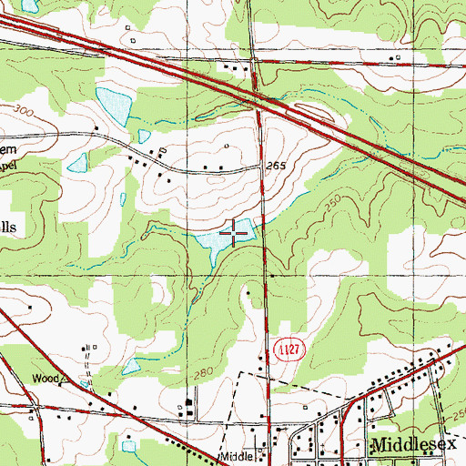 Topographic Map of Corbetts Pond Number One, NC