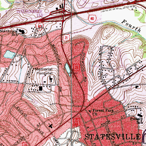 Topographic Map of Brookdale Lake Dam, NC