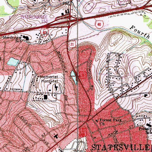 Topographic Map of Brookdale Lake, NC