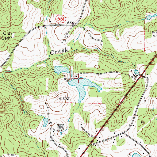 Topographic Map of Kennedy Lake Dam, NC