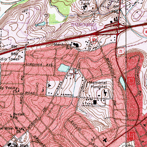 Topographic Map of Woods Drive Lake, NC