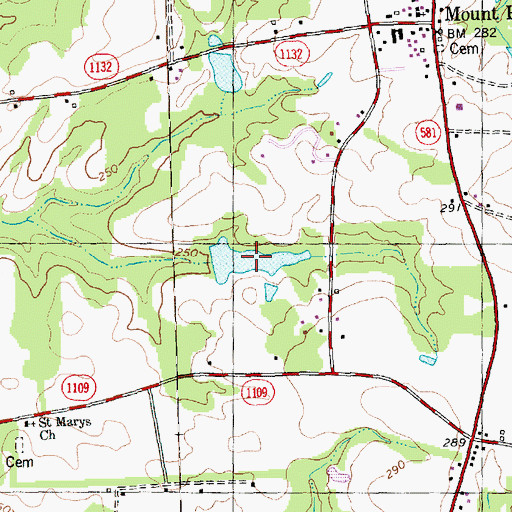Topographic Map of Morgans Pond, NC
