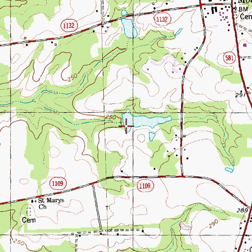 Topographic Map of Morgans Pond Dam, NC