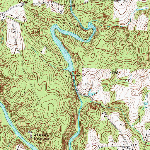 Topographic Map of Randleman City Lake, NC