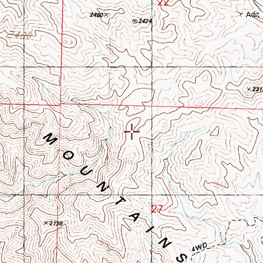Topographic Map of Rawhide Mountains, AZ