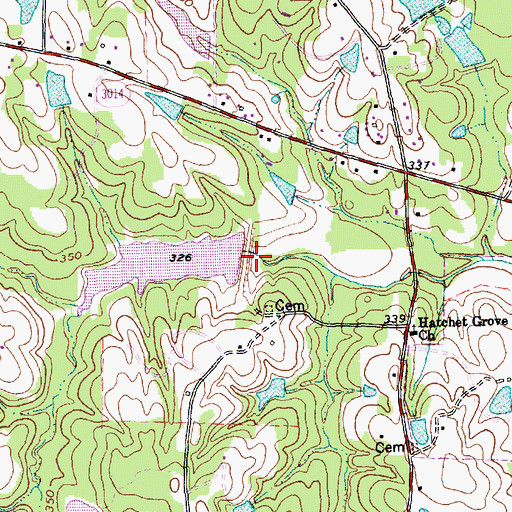 Topographic Map of Crabtree Creek W/S Structure Number Two Dam, NC