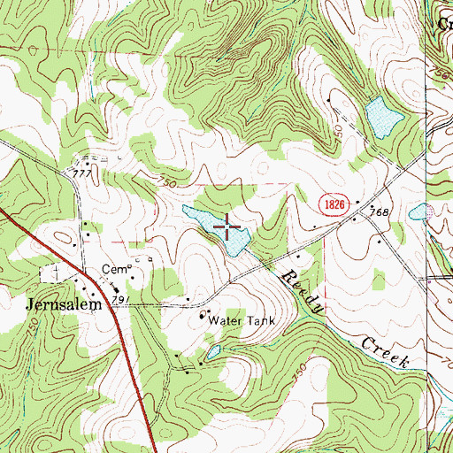 Topographic Map of Hoffners Lake, NC