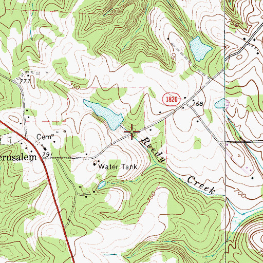 Topographic Map of Hoffners Lake Dam, NC