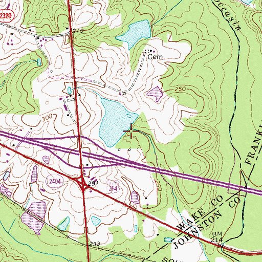 Topographic Map of Privette Lake Number One Dam, NC