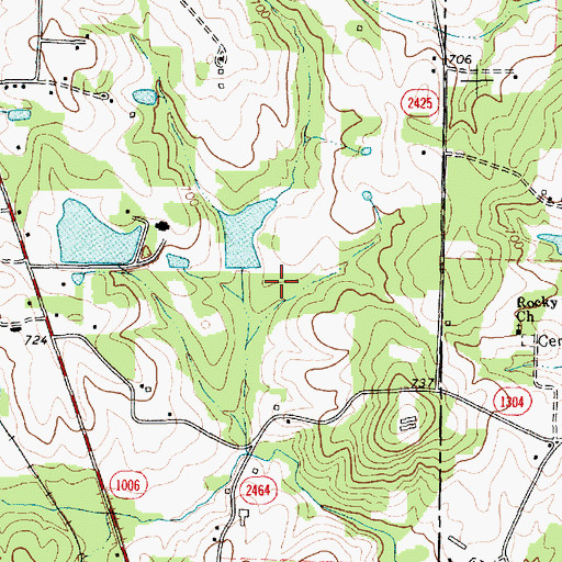 Topographic Map of Overman Lake Dam, NC