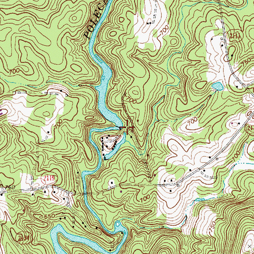 Topographic Map of Camp Nawaka Lake, NC