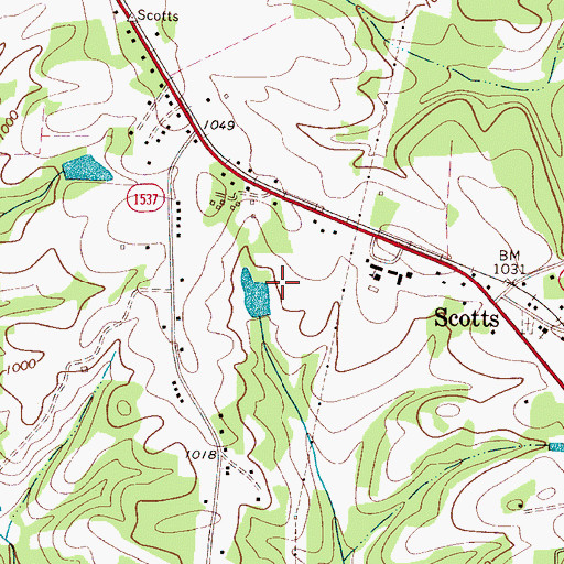 Topographic Map of Hill Lake, NC