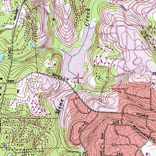 Topographic Map of Dam Number Thirteen Crabtree Creek Watershed, NC