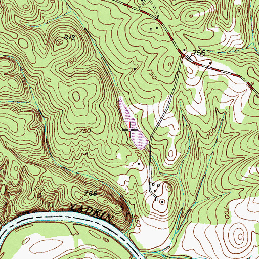 Topographic Map of Plantation Lake Dam, NC