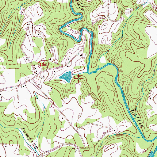 Topographic Map of Fox Lake, NC