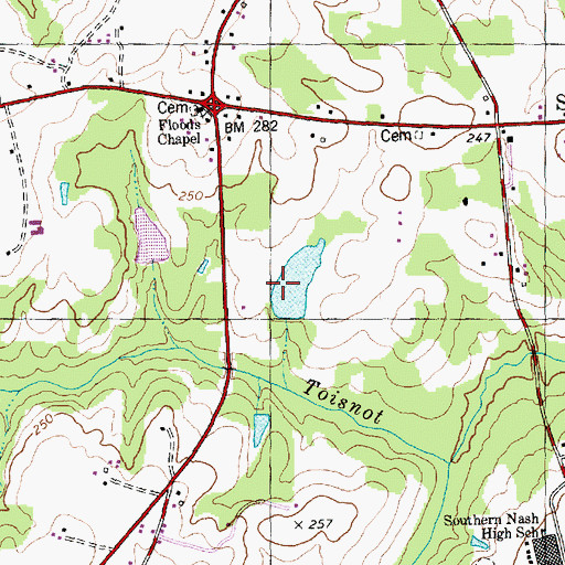 Topographic Map of Stanciels Pond Dam, NC