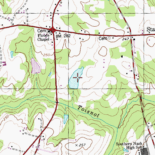 Topographic Map of Stanciels Pond, NC