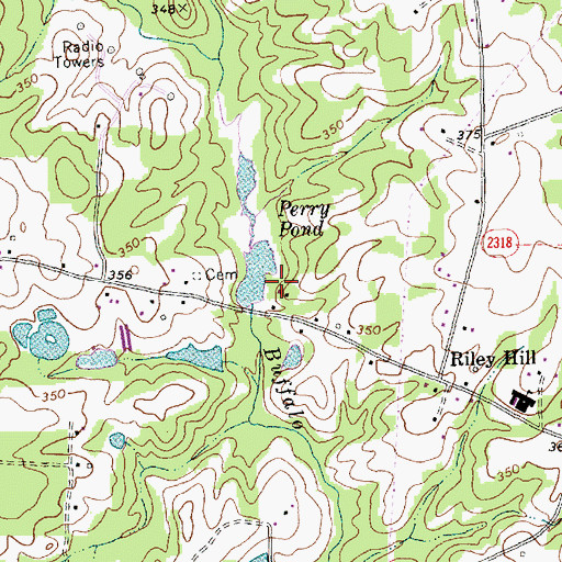 Topographic Map of Perry Pond Dam, NC