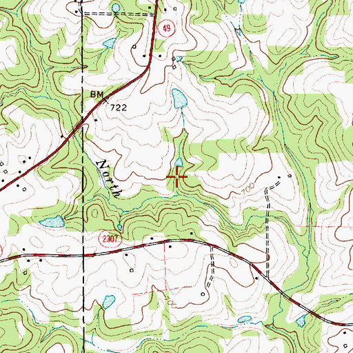 Topographic Map of Wayne Isley Dam, NC