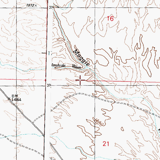 Topographic Map of Rawhide Wash, AZ