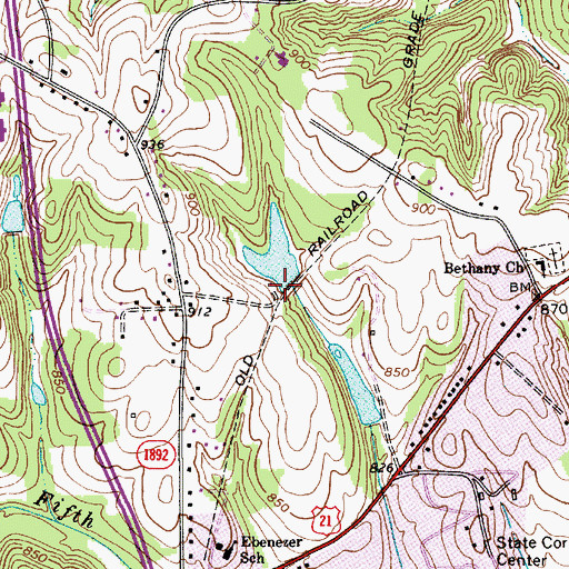 Topographic Map of Martin Dam, NC
