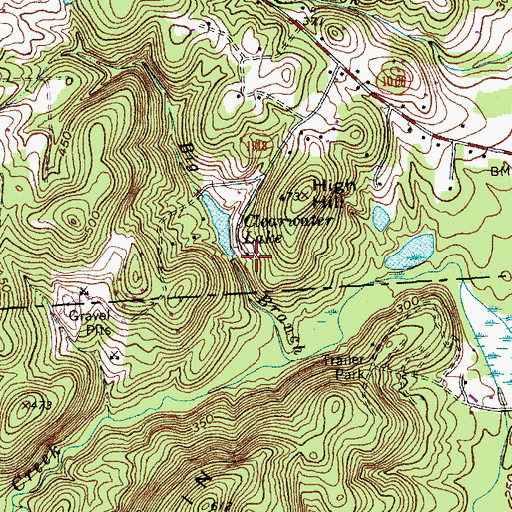Topographic Map of Clearwater Lake Dam, NC