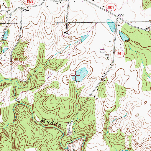 Topographic Map of Davis Lake Dam, NC