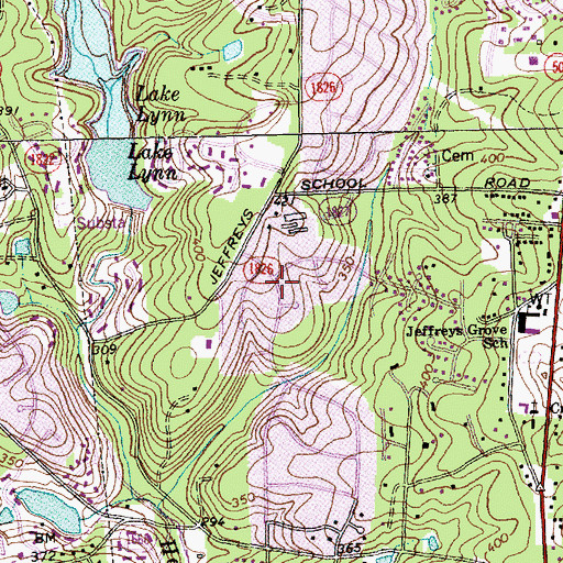 Topographic Map of Dam Number Twenty-Two B Crabtree Creek Watershed, NC