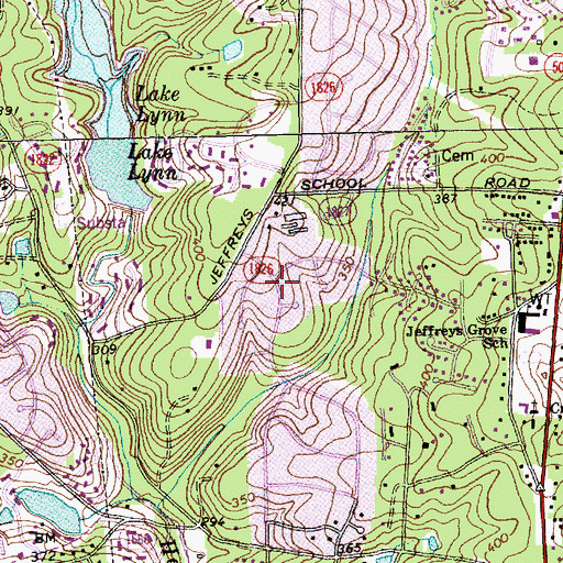 Topographic Map of Lake Lynn, NC