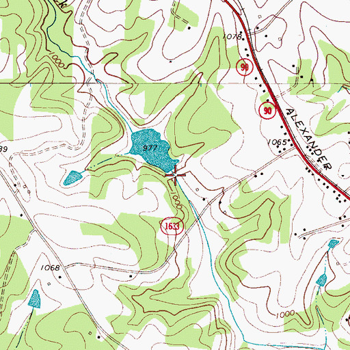 Topographic Map of C A Lackey Dam, NC