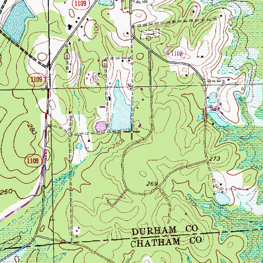 Topographic Map of Bay Meadows Lake Dam, NC