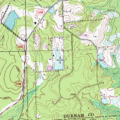 Topographic Map of Bay Meadows Lake, NC