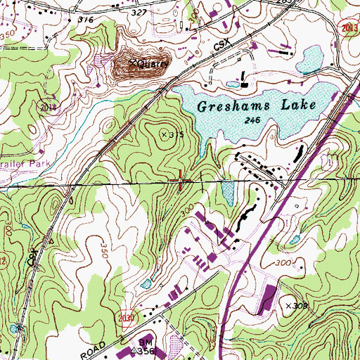 Topographic Map of Fuller Pond Dam, NC