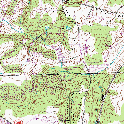Topographic Map of North Ridge Lower Dam, NC