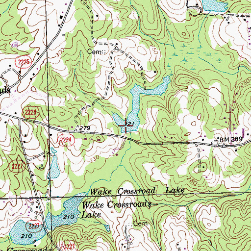 Topographic Map of Watkins Pond, NC