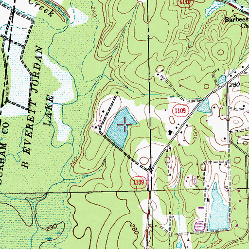 Topographic Map of Few Lake, NC