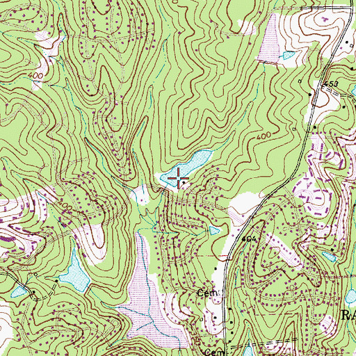 Topographic Map of Baker Pond, NC