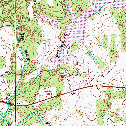 Topographic Map of Dutchmans Creek Lake, NC