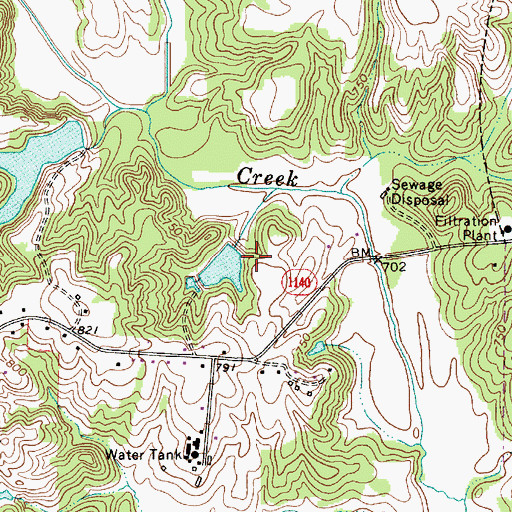 Topographic Map of Martins Lake Dam, NC