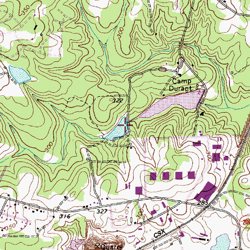 Topographic Map of Camp Durant Lake Number Two, NC