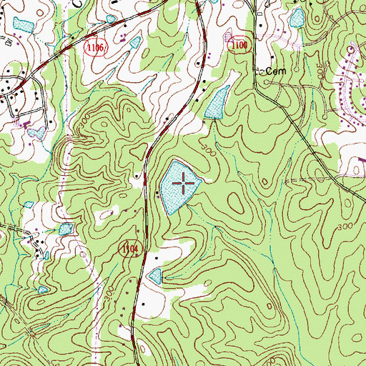 Topographic Map of Roycroft Lake, NC